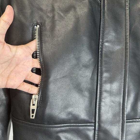 Blank NYC | Essential Faux Leather Zip Front Cropped Moto Jacket Black Small - Picture 4 of 11